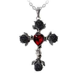 Rosifix Black Rose Gothic Cross Necklace