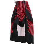 Red and Black Striped Bustle Skirt