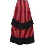 Red and Black Striped Bustle Skirt