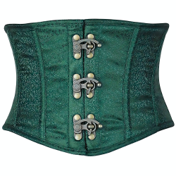 Green Brocade Steel Boned Mini Cincher Corset