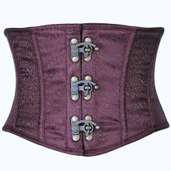 Plum Brocade Steel Boned Mini Cincher Corset