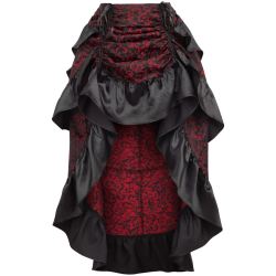 Red and Black Brocade Bustle Skirt