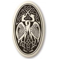 Birds Celtic Porcelain Oval Necklace