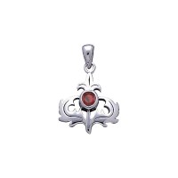 Scottish Thistle Pendant with Garnet