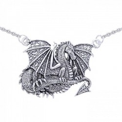 Winged Dragon Sterling Silver Necklace