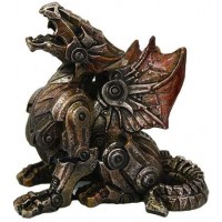 Steampunk Mechanized Small Dragon Statue