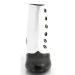 Flora Womens Black and White Spats Victorian Ankle Boots